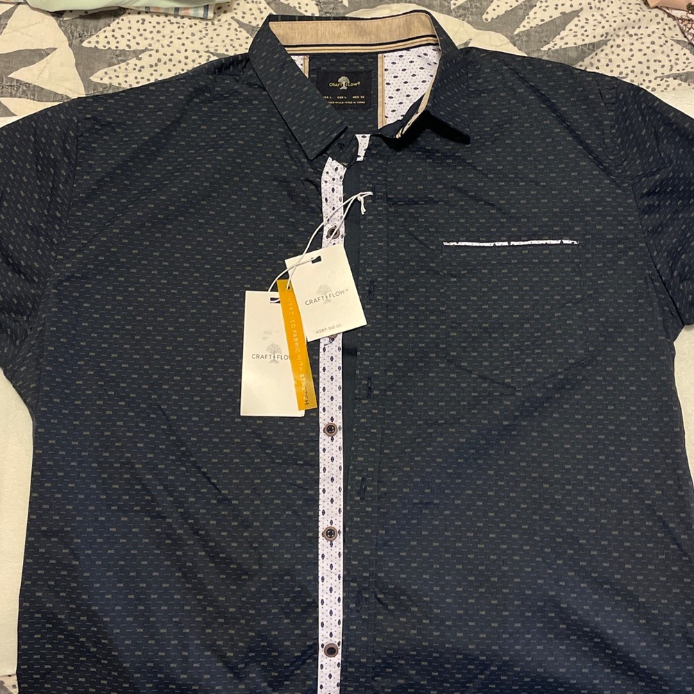 NWT Craft + Flow collared short sleeves cuffed shirt